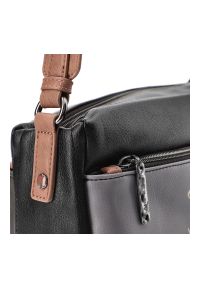 Brązowa Torebka Anekke Elegancka Listonoszka Damska. Kolor: brązowy. Wzór: nadruk. Materiał: skórzane. Styl: elegancki #8