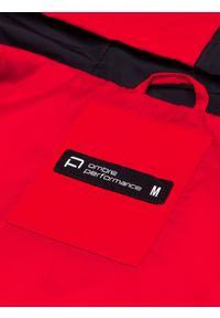 Ombre Clothing - Sportowa kurtka męska - czerwona V2 C455 - XL. Kolor: czerwony. Materiał: poliester. Wzór: nadruk. Styl: sportowy #3