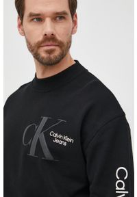 Calvin Klein Jeans bluza bawełniana męska kolor czarny z nadrukiem. Kolor: czarny. Materiał: bawełna. Wzór: nadruk #2
