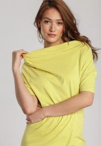 Renee - Jasnożółta Sukienka Aquaneh. Kolor: żółty. Typ sukienki: dopasowane, proste. Długość: mini #3