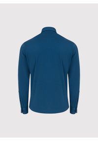 Pako Lorente - PAKO LORENTE - Granatowa dzianinowa koszula męska. Typ kołnierza: kołnierzyk włoski. Kolor: niebieski. Materiał: dzianina. Długość rękawa: długi rękaw. Długość: długie. Wzór: melanż #2