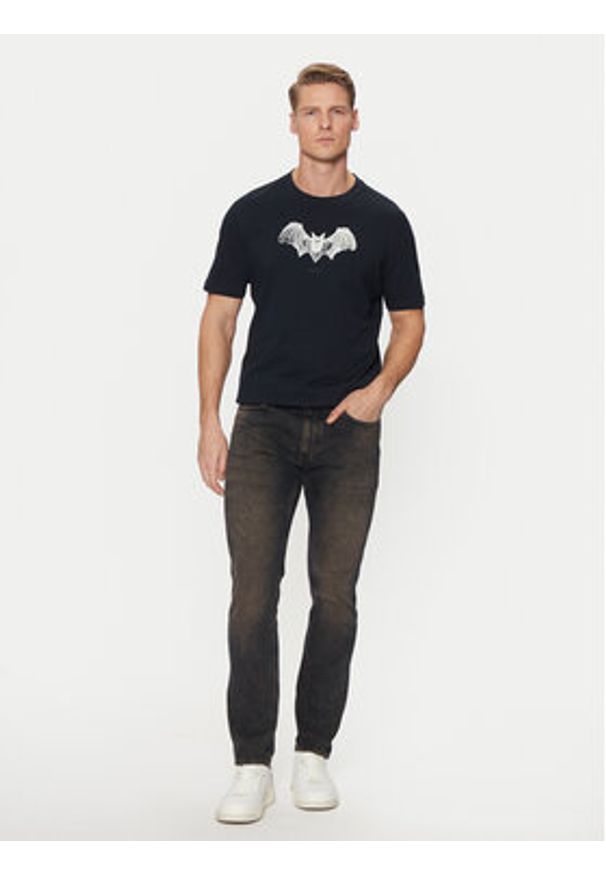 BOSS T-Shirt Spiderbat 50534924 Granatowy Regular Fit. Kolor: niebieski. Materiał: bawełna