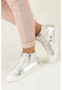 Big-Star - Białe sneakersy trampki sznurowane z ozdobnym suwakiem big star bb274727. Kolor: biały #1