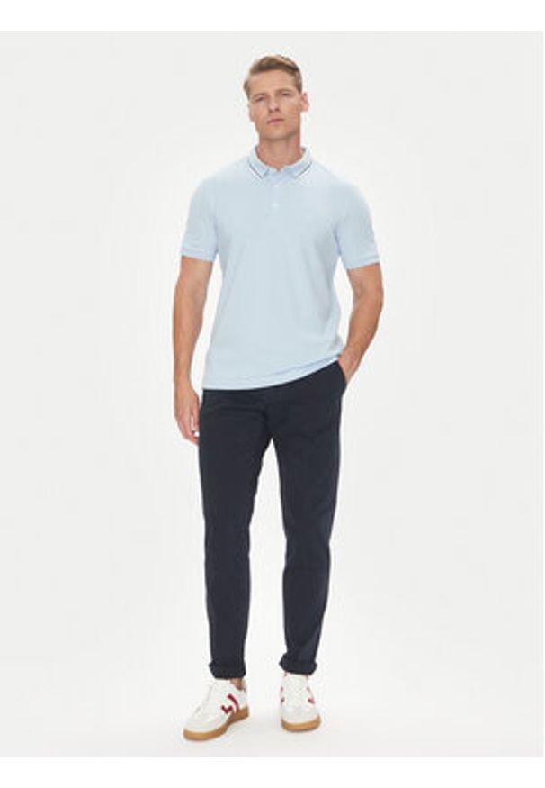 Pierre Cardin Polo C5 21374.2112 Błękitny Regular Fit. Typ kołnierza: polo. Kolor: niebieski. Materiał: bawełna
