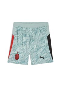 Puma - Męskie szorty bramkarskie AC Milan 25/26 PUMA Modern Mint For All Time Red Green. Kolor: czerwony, wielokolorowy, zielony. Materiał: tkanina