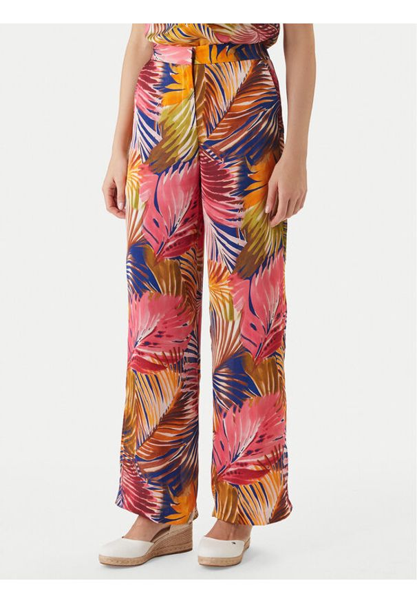 Morgan Spodnie materiałowe 261-PCHAU.F Kolorowy Wide Leg. Materiał: syntetyk. Wzór: kolorowy