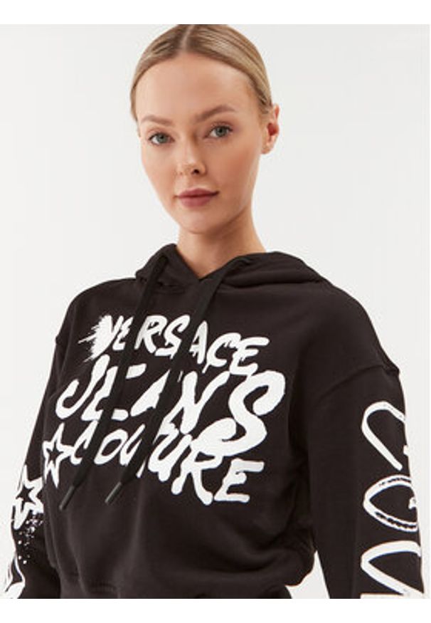 Versace Jeans Couture Bluza 75HAIT16 Czarny Regular Fit. Typ kołnierza: kołnierzyk włoski. Kolor: czarny. Materiał: bawełna
