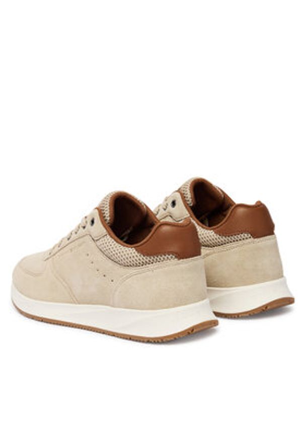 TOMMY HILFIGER - Tommy Hilfiger Sneakersy Newport Mix FM0FM05835 Beżowy. Kolor: beżowy. Materiał: skóra, zamsz