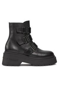 Tommy Jeans Botki Tjw Chunky Boot Hardware EN0EN02443 Czarny. Kolor: czarny. Materiał: skóra