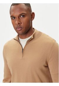 BOSS Sweter Ebenji 50528300 Beżowy Regular Fit. Kolor: beżowy. Materiał: wełna