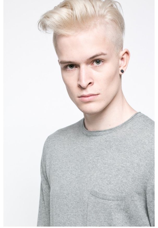 Lee - LEE CREW KNIT GREY MELE L85AAH37 $. Materiał: bawełna. Styl: klasyczny, elegancki