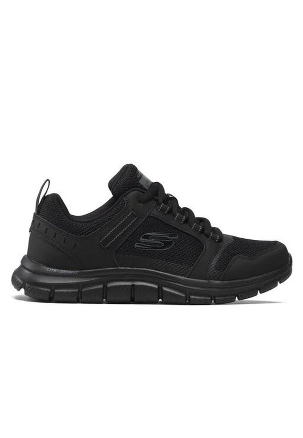 skechers - Buty na co dzień na trening męskie SKECHERS TRACK KNOCKHILL skóra. Okazja: na co dzień. Kolor: czarny. Materiał: skóra. Sport: fitness