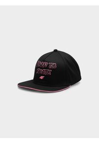 4f - Czapka z daszkiem snapback dziewczęca. Kolor: czarny