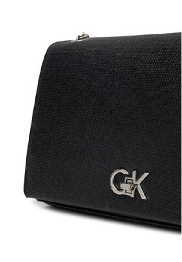 Calvin Klein Torebka Ck Medium Conv Chain Bag_Tex K60K613177 Czarny. Kolor: czarny. Materiał: skórzane