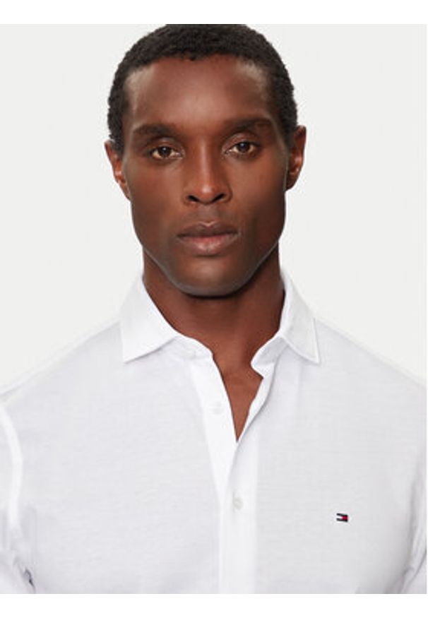 TOMMY HILFIGER - Tommy Hilfiger Koszula MW0MW36908 Biały Slim Fit. Kolor: biały. Materiał: bawełna