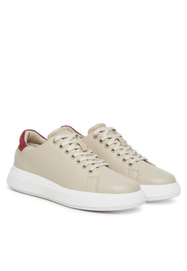 Calvin Klein Sneakersy Cupsole Lace Up - Suede Bt HW0HW02404 Beżowy. Kolor: beżowy. Materiał: skóra
