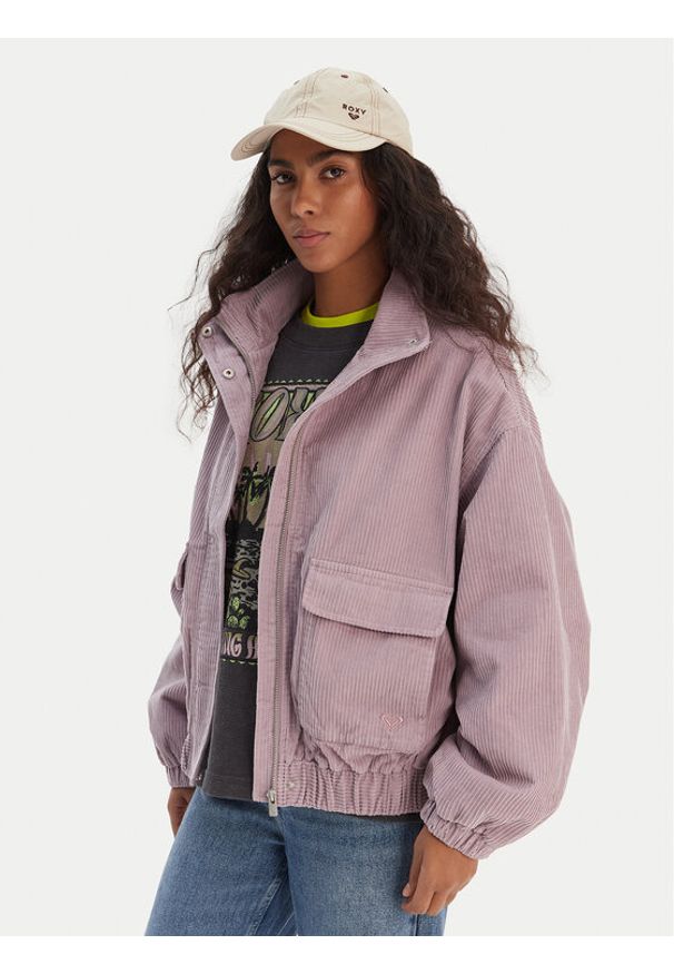 Roxy Kurtka przejściowa Slow Song II ERJJK03646 Fioletowy Relaxed Fit. Kolor: fioletowy. Materiał: bawełna