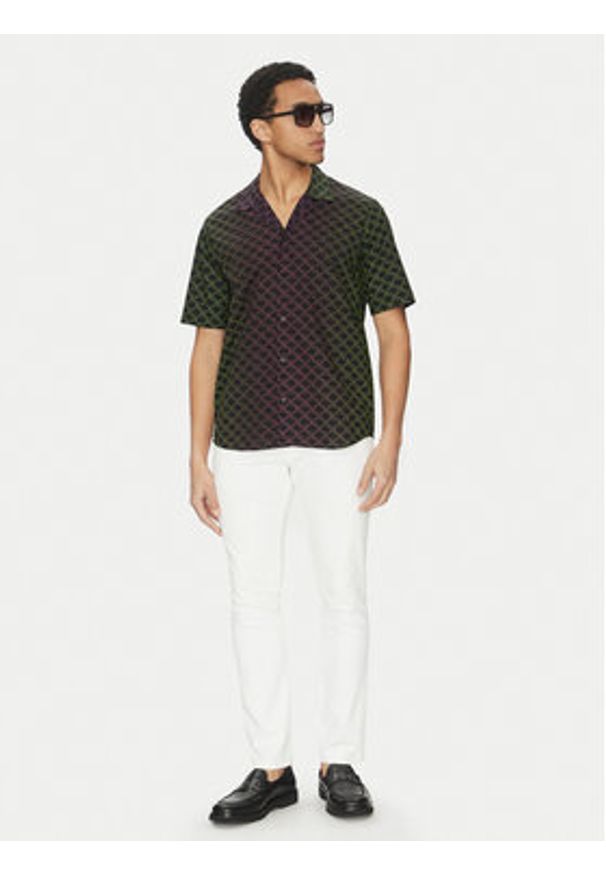 Karl Lagerfeld - KARL LAGERFELD Koszula 605445 552689 Czarny Regular Fit. Typ kołnierza: dekolt w karo. Kolor: czarny. Materiał: bawełna