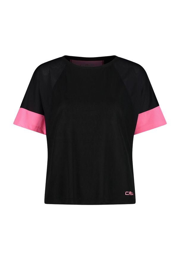 Koszulka damska CMP. Kolor: różowy, wielokolorowy, czarny. Materiał: materiał, tkanina. Sport: turystyka piesza