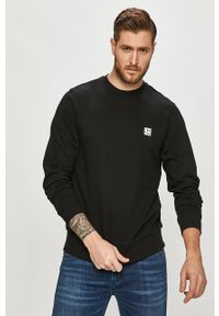 Diesel Bluza męska kolor czarny gładka. Okazja: na co dzień. Kolor: czarny. Materiał: dzianina. Wzór: gładki. Styl: casual #4