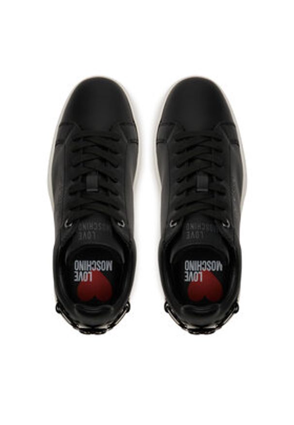 Love Moschino - LOVE MOSCHINO Sneakersy JA15394G1MIA000A Czarny. Kolor: czarny. Materiał: skóra