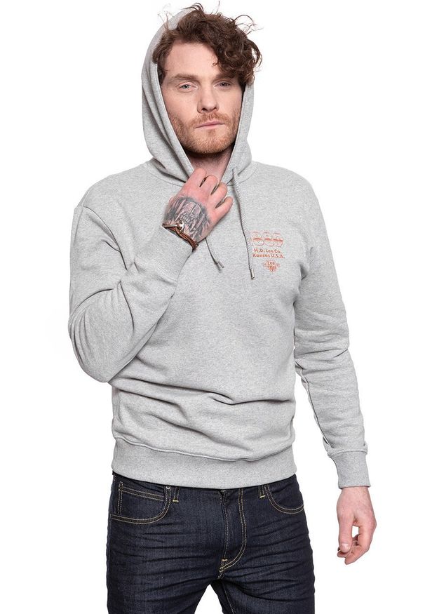 Lee - LEE SEASONAL LOGO HOODIE GREY MELE L80ZSP37 112121626