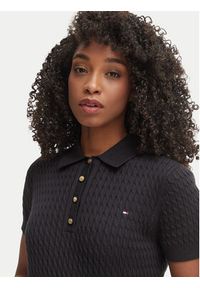 TOMMY HILFIGER - Tommy Hilfiger Polo WW0WW41474 Czarny Regular Fit. Typ kołnierza: polo. Kolor: czarny. Materiał: bawełna #2