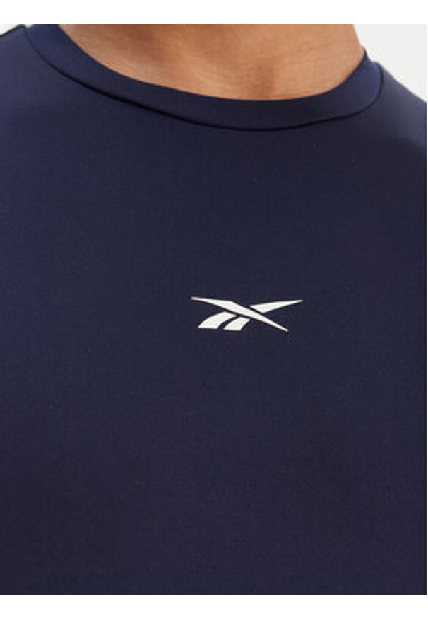 Reebok T-Shirt RK25602CCM Granatowy Regular Fit. Kolor: niebieski. Materiał: syntetyk