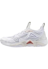 Adidasy Mizuno Wave Momentum 3, Kobiety. Kolor: biały, wielokolorowy, różowy. Materiał: materiał, syntetyk. Szerokość cholewki: normalna. Model: Mizuno Wave