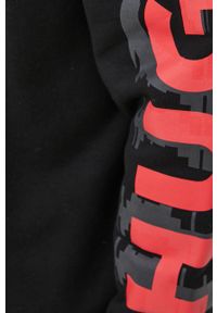 Hugo - HUGO bluza bawełniana 50468271 męska kolor czarny z nadrukiem. Kolor: czarny. Materiał: bawełna. Wzór: nadruk #3
