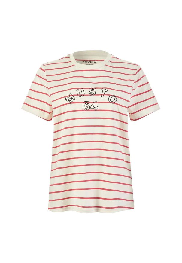 Koszulka damska w paski klasyczna Musto. Kolor: biały. Wzór: paski