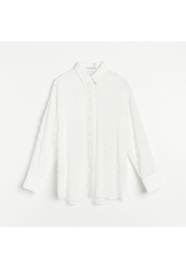 Reserved - Koszula z aplikacją - Kremowy. Kolor: kremowy. Wzór: aplikacja