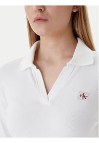 Calvin Klein Bluzka Ls Woven Label LV047E203G Biały Slim Fit. Kolor: biały. Materiał: bawełna #3