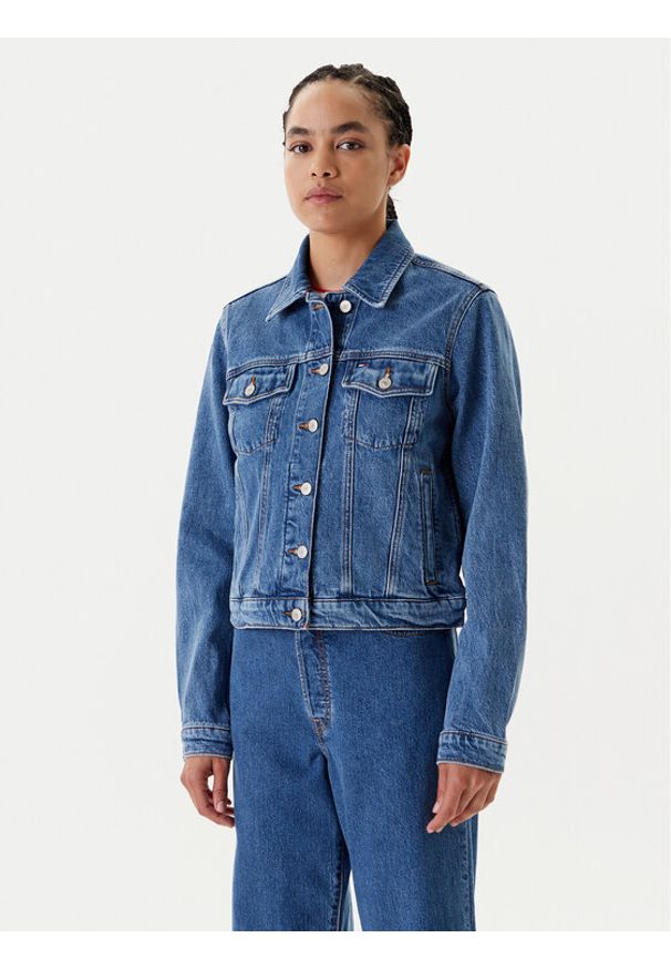 Tommy Jeans Kurtka jeansowa Classic DW0DW21414 Niebieski Regular Fit. Kolor: niebieski. Materiał: bawełna