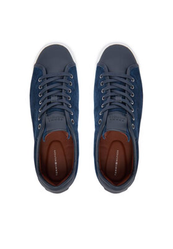 TOMMY HILFIGER - Tommy Hilfiger Sneakersy Premium Dress Leather Mix FM0FM05842 Granatowy. Kolor: niebieski. Materiał: zamsz, skóra