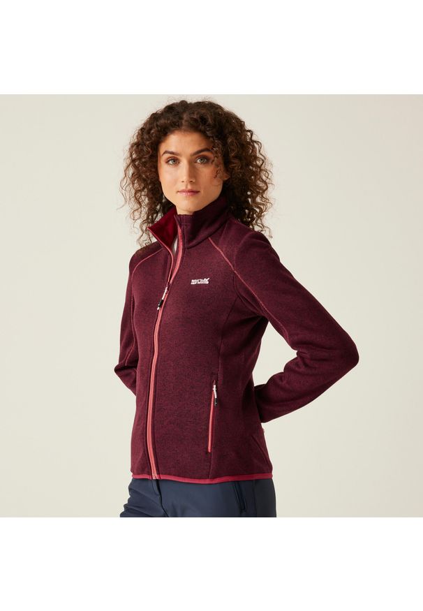 Regatta - Polar turystyczny damski Newhill z suwakiem. Kolor: czerwony. Materiał: poliester. Sport: turystyka piesza