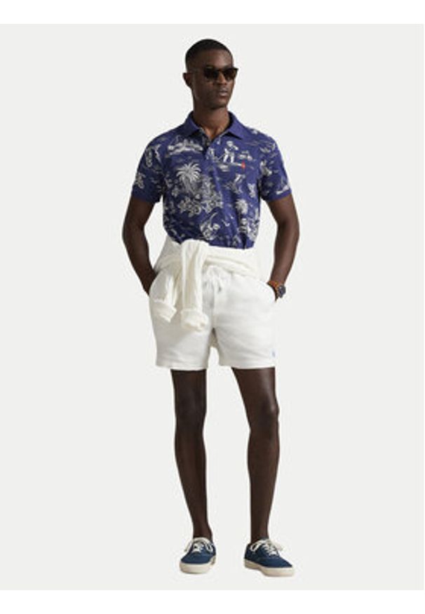 Polo Ralph Lauren Polo 710B13971001 Granatowy Slim Fit. Typ kołnierza: polo. Kolor: niebieski. Materiał: bawełna