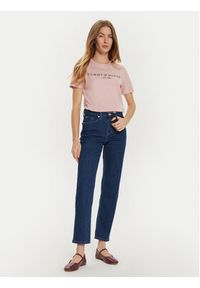 TOMMY HILFIGER - Tommy Hilfiger T-Shirt WW0WW40276 Różowy Regular Fit. Kolor: różowy. Materiał: bawełna #5