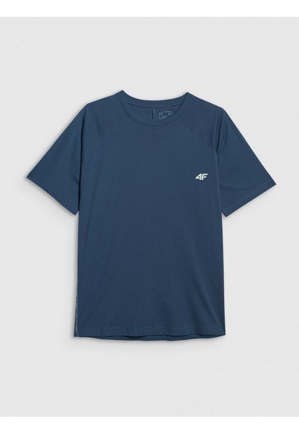 4f - 4F T-shirt oversize gładki męski - granatowy XL. Okazja: na co dzień. Kolor: niebieski. Materiał: bawełna. Długość: długie. Wzór: gładki. Styl: casual