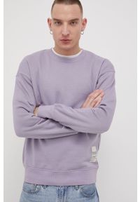 Jack & Jones Bluza męska kolor fioletowy z nadrukiem. Kolor: fioletowy. Materiał: dzianina. Wzór: nadruk #5