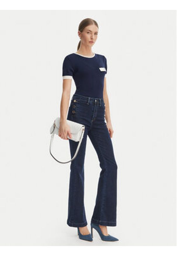 Rinascimento Bluzka CFM0012253003 Granatowy Slim Fit. Kolor: niebieski. Materiał: syntetyk