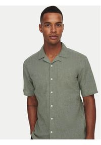 Only & Sons Koszula Caiden 22025116 Zielony Slim Fit. Kolor: zielony. Materiał: bawełna