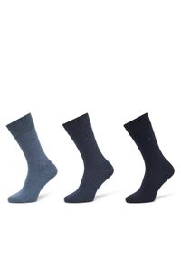 Calvin Klein Zestaw 3 par wysokich skarpet męskich 701234208 Granatowy. Kolor: niebieski. Materiał: materiał, bawełna