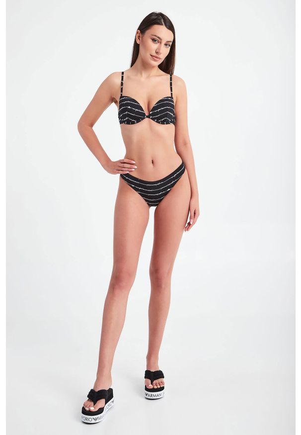 Emporio Armani Swimwear - STRÓJ KĄPIELOWY EMPORIO ARMANI SWIMWEAR. Wzór: napisy, paski
