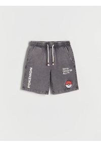 Reserved - Szorty Pokémon - ciemnoszary. Kolor: szary. Materiał: dzianina, bawełna