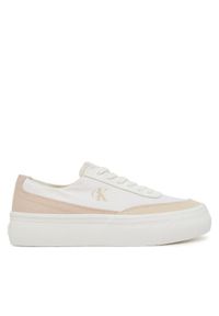 Calvin Klein Jeans Sneakersy Vulc Flatform Low Cv Mix Mg YW0YW01770 Biały. Kolor: biały. Materiał: materiał