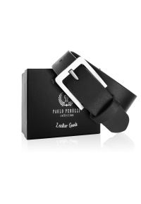 Pasek skórzany 110 CM PAOLO PERUZZI 04Z01110 czarny. Kolor: czarny. Materiał: skóra. Styl: klasyczny, casual, vintage #1