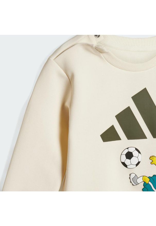 Adidas - Dziecięce spodnie dresowe The Simpsons. Kolor: biały. Materiał: dresówka
