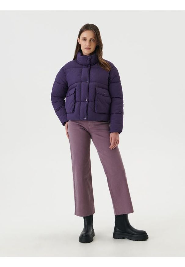 Sinsay - Kurtka pikowana - fioletowy. Kolor: fioletowy. Materiał: materiał, puch. Styl: elegancki