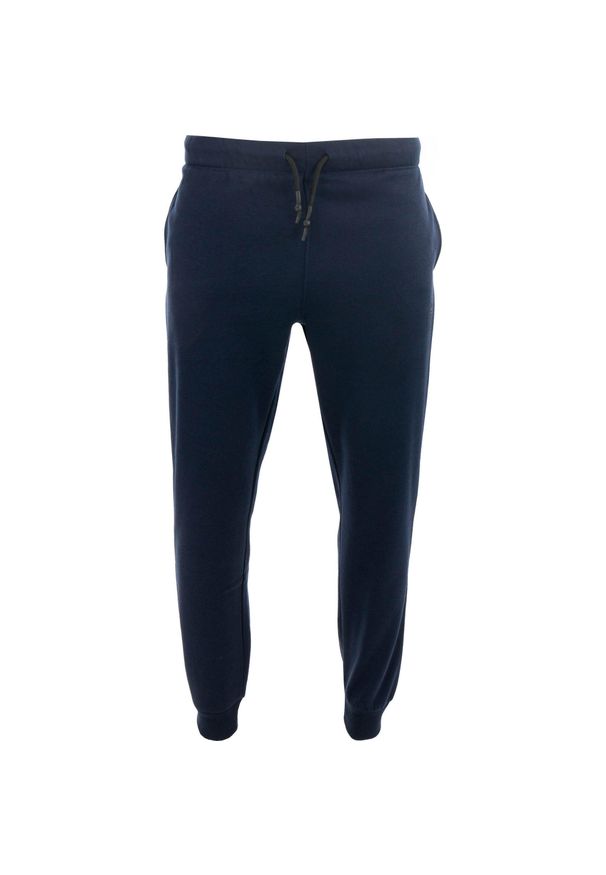 GLOMEX - Spodnie dresowe męskie Glemo Rametto - granatowe. Kolor: niebieski. Materiał: poliester, bawełna